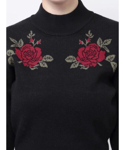 jouetie（ジュエティ）の「ローズジャガードロゴニット（ニット/セーター・レディース・グレー/ブルー/ブラック/アイボリー・MEDIUM）」の11枚目の写真