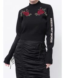 jouetie | ローズジャガードロゴニット(ニット/セーター)