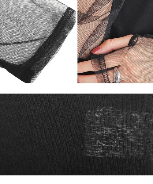 KOBE LETTUCE（コウベレタス）の「袖シアートップス（Tシャツ/カットソー・レディース・ブラック/オフホワイト/ブラウン/チャコール・M）」の11枚目の写真