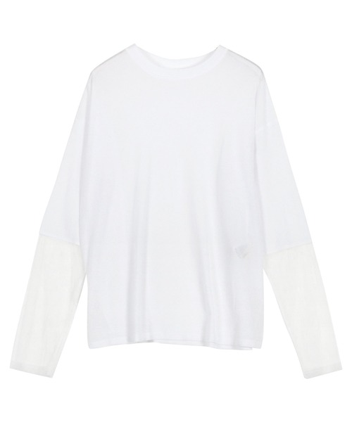 KOBE LETTUCE（コウベレタス）の「袖シアートップス（Tシャツ/カットソー・レディース・ブラック/オフホワイト/ブラウン/チャコール・M）」の13枚目の写真