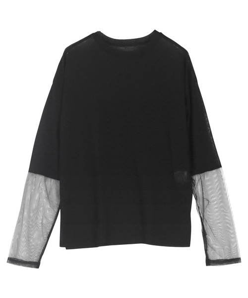 KOBE LETTUCE（コウベレタス）の「袖シアートップス（Tシャツ/カットソー・レディース・ブラック/オフホワイト/ブラウン/チャコール・M）」の14枚目の写真