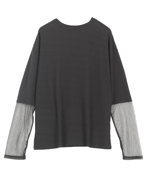 KOBE LETTUCE（コウベレタス）の「袖シアートップス（Tシャツ/カットソー・レディース・ブラック/オフホワイト/ブラウン/チャコール・M）」の15枚目の写真