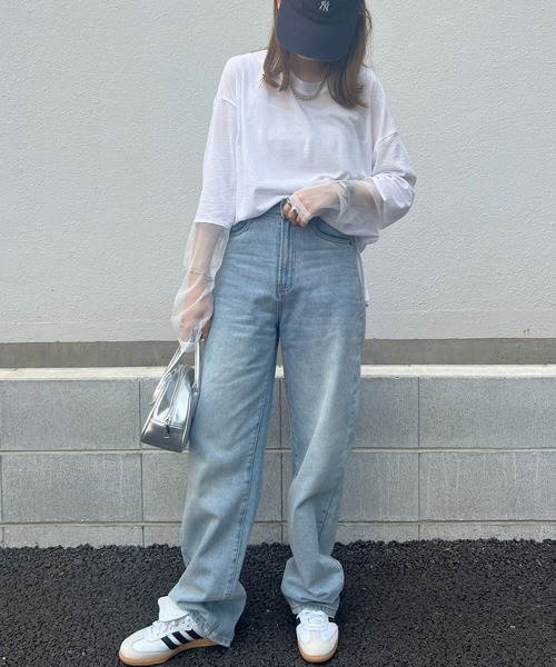 KOBE LETTUCE（コウベレタス）の「袖シアートップス（Tシャツ/カットソー・レディース・ブラック/オフホワイト/ブラウン/チャコール・M）」の20枚目の写真