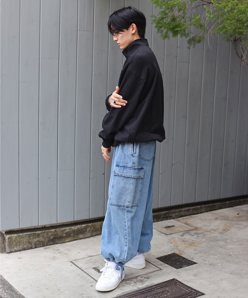 SPINNS（スピンズ）の「ストリート/ハーフジップワッペンロゴスウェット（スウェット・メンズ・ブルー/オフホワイト/アッシュグレー/ブラック・ONESIZE）」の11枚目の写真