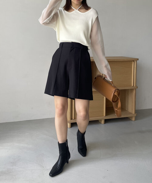 CAPRICIEUX LE'MAGE(カプリシューレマージュ)の「ピンタックショートパンツ(その他パンツ・レディース・ブラック/チャコールグレー/ホワイト系その他・38/36)」の16枚目の写真