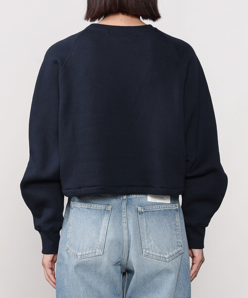 HAVERSACK（ハバーザック）の「HAVERSACK | クルーネック ショートスウェット WOMEN（スウェット・レディース・ライトグレー/ネイビー/オートミール・1）」の7枚目の写真