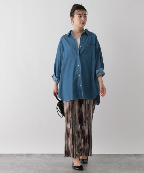 GLOBAL WORK Smile Seed Store（グローバルワーク スマイルシードストア）の「柄プリーツフレアパンツ/147047（その他パンツ・レディース・グリーン系その他/ブルー系その他・MEDIUM/LARGE）」の13枚目の写真