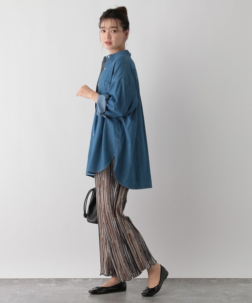 GLOBAL WORK Smile Seed Store（グローバルワーク スマイルシードストア）の「柄プリーツフレアパンツ/147047（その他パンツ・レディース・グリーン系その他/ブルー系その他・MEDIUM/LARGE）」の14枚目の写真