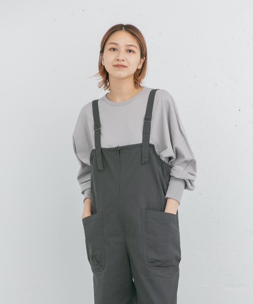 EKAL(エカル)の「スプリットドルマンカットソー(Tシャツ/カットソー・レディース・ブラック/オレンジ系その他/ライトグレー/ホワイト・ONE)」の3枚目の写真