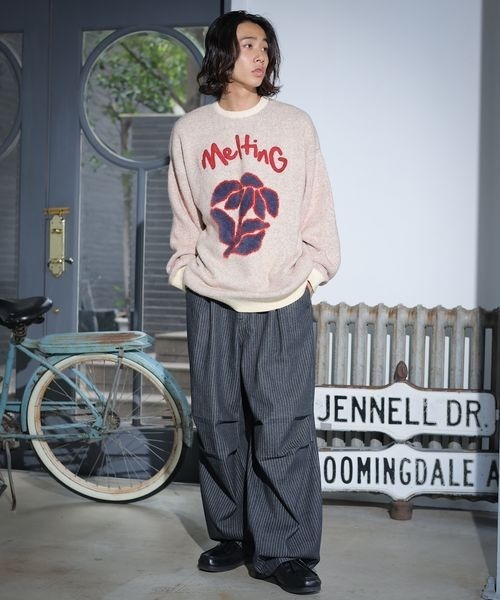 PBLIM（ページボーイリム）の「《UNISEX》フラワーモチーフニット（ニット/セーター・レディース・グレー/グリーン/ブラウン/ベージュ・FREE）」の8枚目の写真