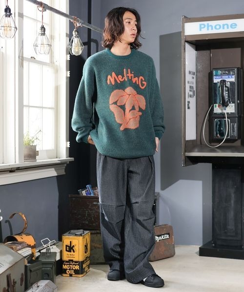 PBLIM（ページボーイリム）の「《UNISEX》フラワーモチーフニット（ニット/セーター・レディース・グレー/グリーン/ブラウン/ベージュ・FREE）」の11枚目の写真