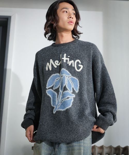 PBLIM（ページボーイリム）の「《UNISEX》フラワーモチーフニット（ニット/セーター・レディース・グレー/グリーン/ブラウン/ベージュ・FREE）」の13枚目の写真