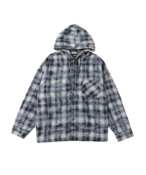 MSGM チェック シャツ ブルゾン　size 41 美品　¥68,000 セール】ルーズシルエット/ヴィンテージ加工オンブレチェック