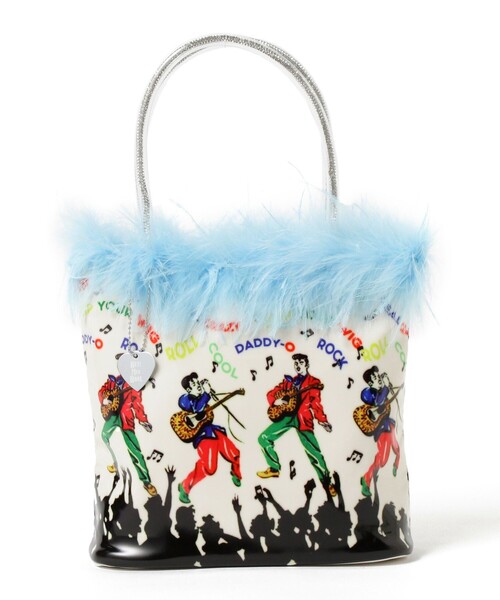 HEY!MrsROSE(ヘイミセスローズ)の「HEY!Mrs ROSE / Marabou バッグ(トートバッグ・レディース・ライトブルー/ピンク・ONE SIZE)」の7枚目の写真