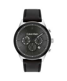 Calvin Klein（カルバン・クライン）の「「Calvin Klein/カルバンクライン」インフィニット - 44mm マルティファンクション ガンメタル ダイヤル ブラック レザー（アナログ腕時計・メンズ）」