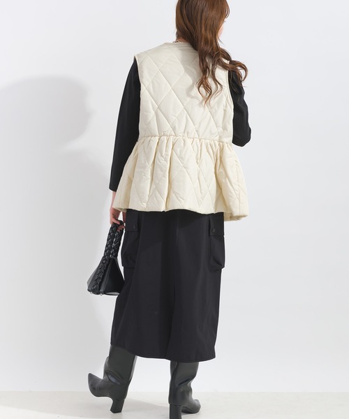 PICCIN(ピッチン)の「【WEB限定】フロントパールキルティングベスト(ベスト・レディース・オフホワイト/ブラック・L/M)」の10枚目の写真