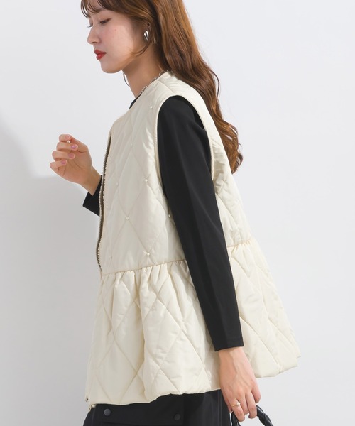 PICCIN(ピッチン)の「【WEB限定】フロントパールキルティングベスト(ベスト・レディース・オフホワイト/ブラック・L/M)」の5枚目の写真
