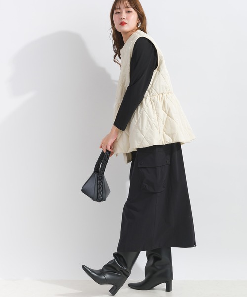 PICCIN(ピッチン)の「【WEB限定】フロントパールキルティングベスト(ベスト・レディース・オフホワイト/ブラック・L/M)」の9枚目の写真