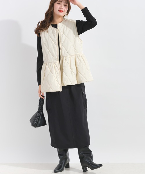 PICCIN(ピッチン)の「【WEB限定】フロントパールキルティングベスト(ベスト・レディース・オフホワイト/ブラック・L/M)」の8枚目の写真