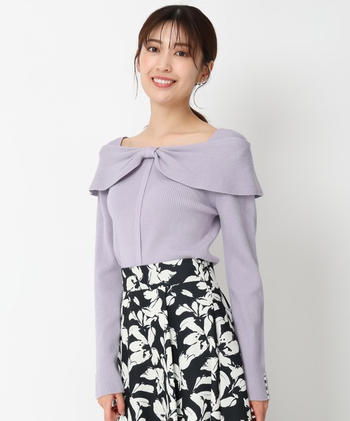 セール】2wayリボンケープカラーニット/MM448302（ニット/セーター