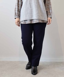 【LL~6L 大きいサイズ】【WEB/一部店舗限定】裏起毛デニム風 ストレートパンツ