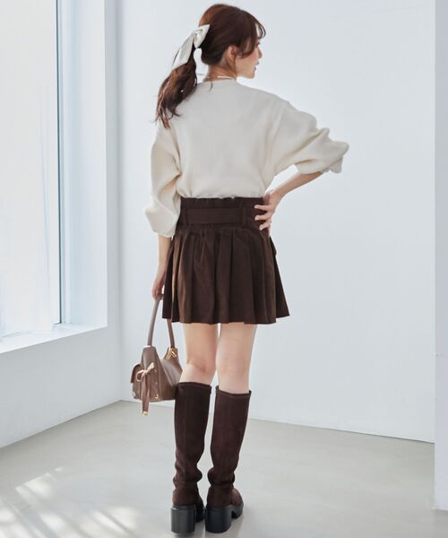 MAJESTIC LEGON（マジェスティックレゴン）の「ベルトセットプリーツミニスカパン（スカート・レディース・ブラウン/カーキオリーブ/ブラウン系その他2/グレー系その他/モカ・MEDIUM）」の16枚目の写真
