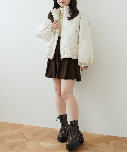 MAJESTIC LEGON（マジェスティックレゴン）の「ベルトセットプリーツミニスカパン（スカート・レディース・ブラウン/カーキオリーブ/ブラウン系その他2/グレー系その他/モカ・MEDIUM）」の17枚目の写真