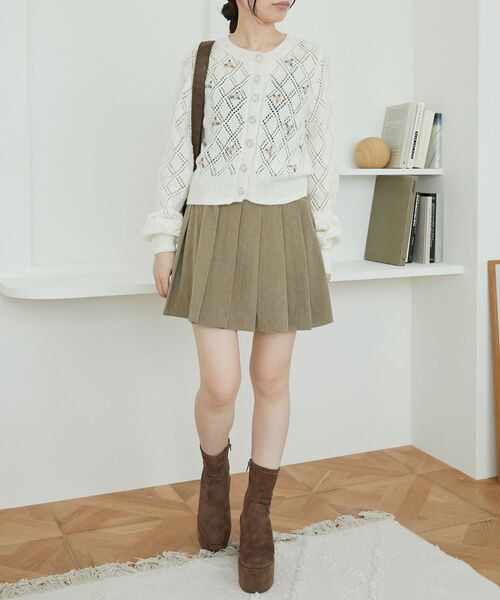 MAJESTIC LEGON（マジェスティックレゴン）の「ベルトセットプリーツミニスカパン（スカート・レディース・ブラウン/カーキオリーブ/ブラウン系その他2/グレー系その他/モカ・MEDIUM）」の22枚目の写真