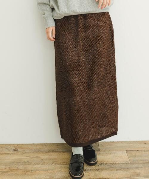 ITEMS URBANRESEARCH(アイテムズ アーバンリサーチ)の「ラメメッシュニットスカート(スカート・レディース・ゴールド/ブラウン・FREE)」の8枚目の写真