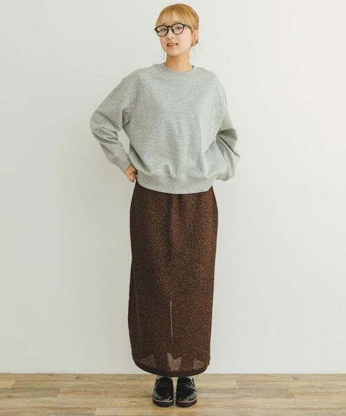 ITEMS URBANRESEARCH(アイテムズ アーバンリサーチ)の「ラメメッシュニットスカート(スカート・レディース・ゴールド/ブラウン・FREE)」の9枚目の写真