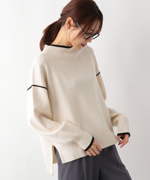 PERVERZE ニットハーフパンツ美品⭐︎ ニット 裾丸Vカーディガン パープルブルー レディース(M