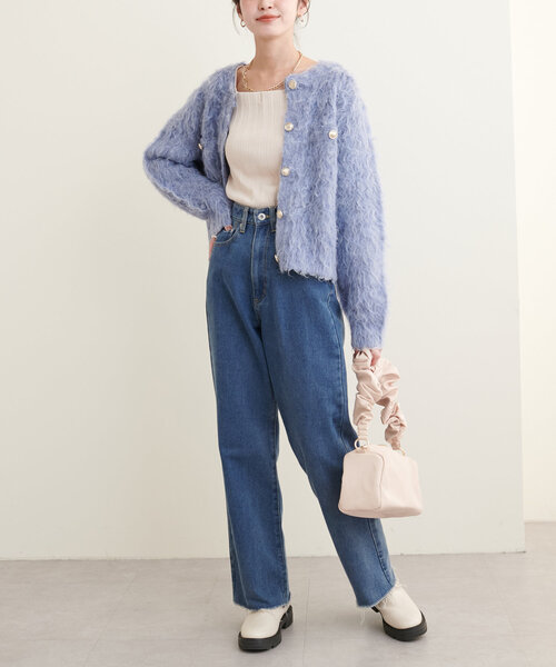 natural couture（ナチュラルクチュール）の「【WEB限定】スクエアネックランダムテレコトップス（Tシャツ/カットソー・レディース・モカ/アイボリー/ブラック・FREE）」の10枚目の写真