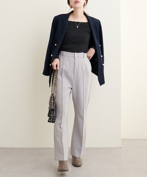 natural couture（ナチュラルクチュール）の「【WEB限定】スクエアネックランダムテレコトップス（Tシャツ/カットソー・レディース・モカ/アイボリー/ブラック・FREE）」の17枚目の写真