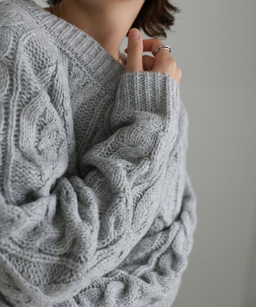 セール】裾フリンジケーブルニット（ニット/セーター）｜select MOCA