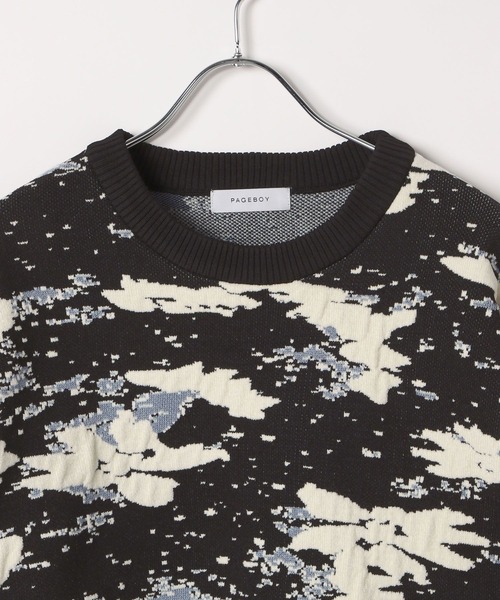 PAGEBOY（ページボーイ）の「アートパターンショートニット（ニット/セーター・レディース・オフホワイト/スカイブルー/ブラック・FREE）」の22枚目の写真