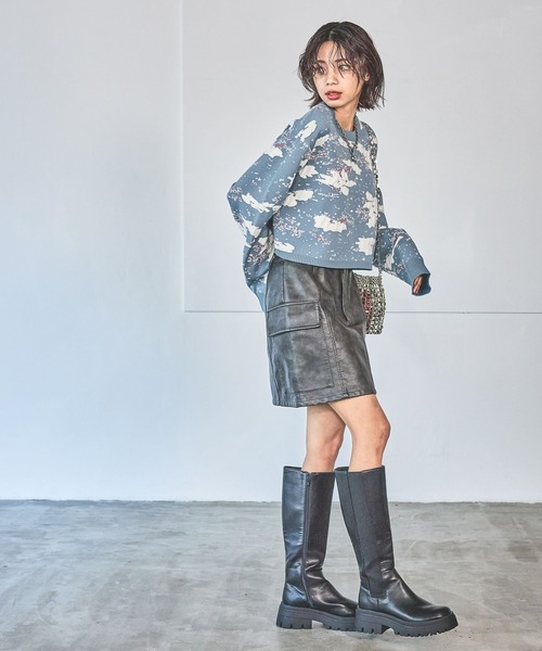 PAGEBOY（ページボーイ）の「アートパターンショートニット（ニット/セーター・レディース・オフホワイト/スカイブルー/ブラック・FREE）」の15枚目の写真