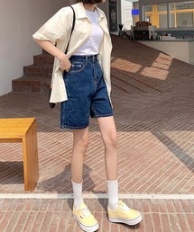 【URGE：】ハーフ丈 デニム パンツ