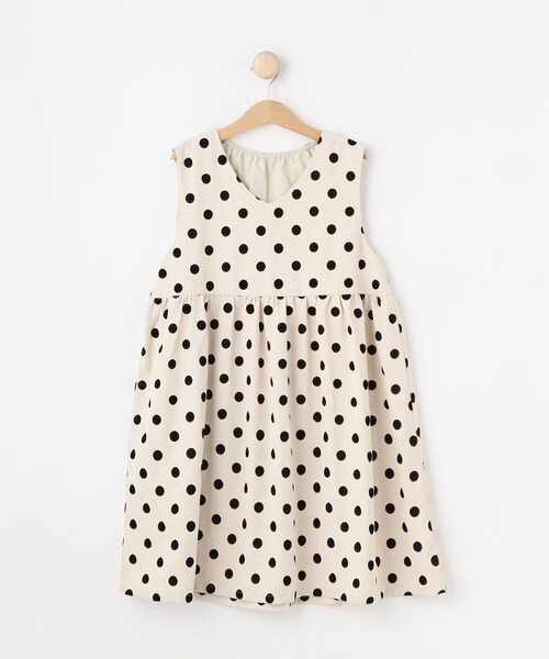 SHOO・LA・RUE（シューラルー）の「【100-140cm/プチセレ】フロッキードットワンピース（ワンピース・キッズ・アイボリー/ブラック・13/10/11/12/14）」の3枚目の写真