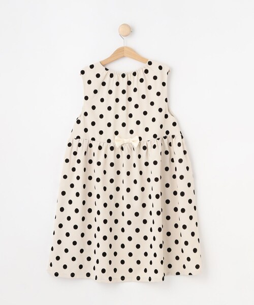SHOO・LA・RUE（シューラルー）の「【100-140cm/プチセレ】フロッキードットワンピース（ワンピース・キッズ・アイボリー/ブラック・13/10/11/12/14）」の4枚目の写真