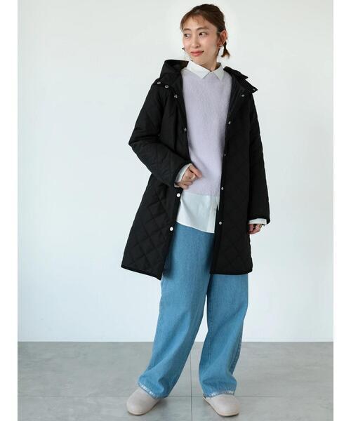 Lugnoncure（ルノンキュール）の「フード取外しキルトロングコート（その他アウター・レディース・モカ/ネイビー/ブラック・M/L）」の6枚目の写真