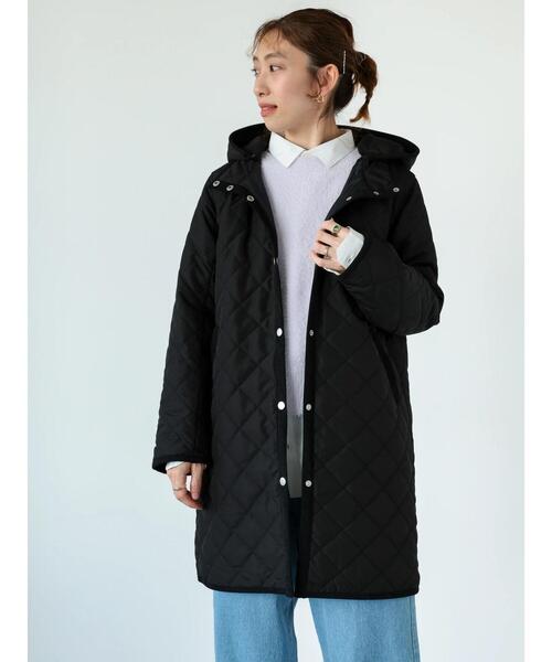 Lugnoncure（ルノンキュール）の「フード取外しキルトロングコート（その他アウター・レディース・モカ/ネイビー/ブラック・M/L）」の8枚目の写真