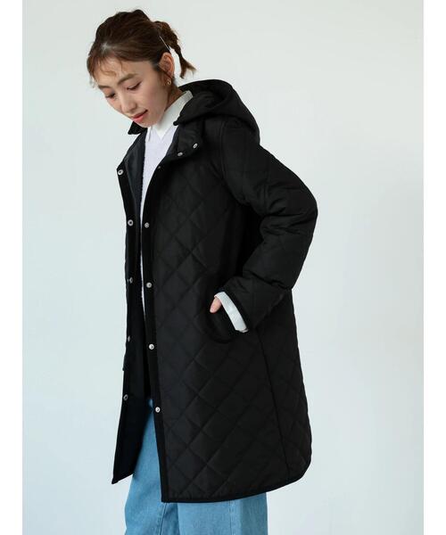 Lugnoncure（ルノンキュール）の「フード取外しキルトロングコート（その他アウター・レディース・モカ/ネイビー/ブラック・M/L）」の9枚目の写真