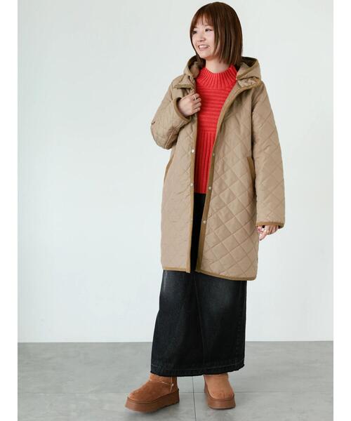 Lugnoncure（ルノンキュール）の「フード取外しキルトロングコート（その他アウター・レディース・モカ/ネイビー/ブラック・M/L）」の15枚目の写真