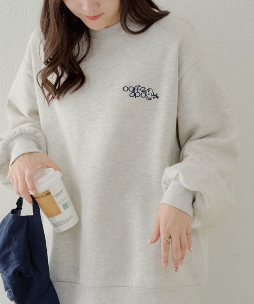Another Branch olive des olive(アナザーブランチオリーブデオリーブ)の「CAFEおばけ裏起毛(スウェット・レディース・オートミール/ラベンダー/スミクロ・FREE)」の18枚目の写真