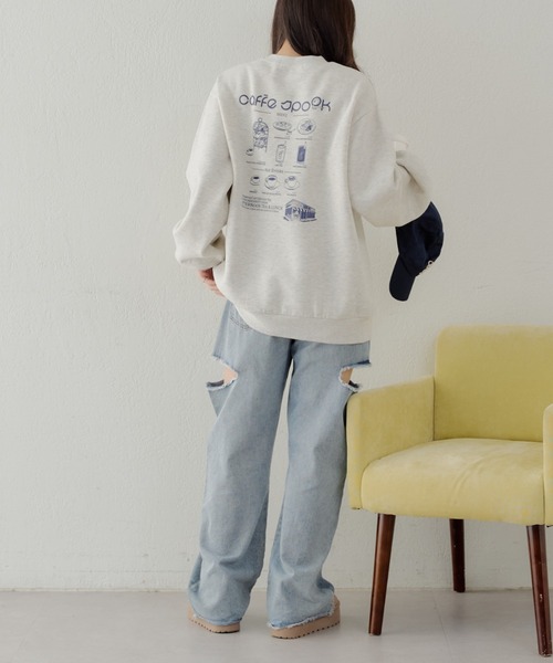 Another Branch olive des olive(アナザーブランチオリーブデオリーブ)の「CAFEおばけ裏起毛(スウェット・レディース・オートミール/ラベンダー/スミクロ・FREE)」の7枚目の写真