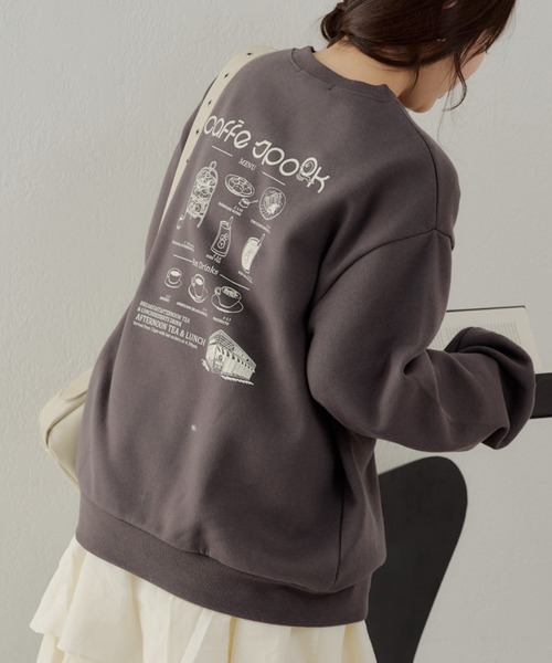 Another Branch olive des olive(アナザーブランチオリーブデオリーブ)の「CAFEおばけ裏起毛(スウェット・レディース・オートミール/ラベンダー/スミクロ・FREE)」の12枚目の写真