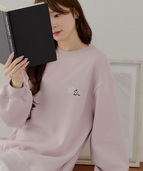 Another Branch olive des olive(アナザーブランチオリーブデオリーブ)の「CAFEおばけ裏起毛(スウェット・レディース・オートミール/ラベンダー/スミクロ・FREE)」の20枚目の写真