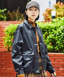 THREE FIFTY STANDARD（スリーフィフティースタンダード）の「ＴＨＲＥＥ　ＦＩＦＴＹ　ＳＴＡＮＤＡＲＤ　ヴィンテージライクなチンツ加工のブルゾン〈ブラック〉（ブルゾン）」