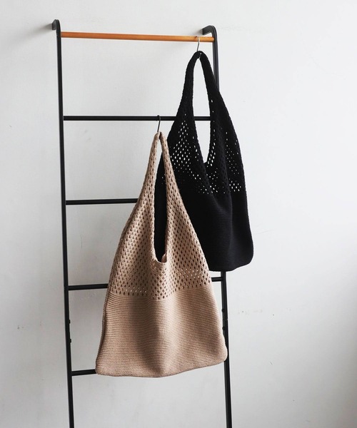 antiqua（アンティカ）の「ニットバッグ（トートバッグ・レディース・ブラック/ベージュ・FREE）」の12枚目の写真