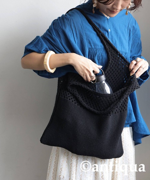 antiqua（アンティカ）の「ニットバッグ（トートバッグ・レディース・ブラック/ベージュ・FREE）」の5枚目の写真